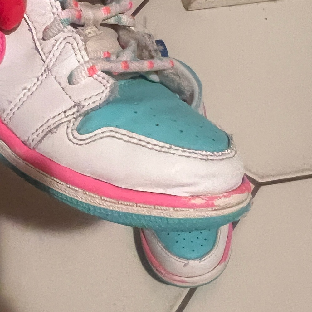 Kids White and Pink Sneakers